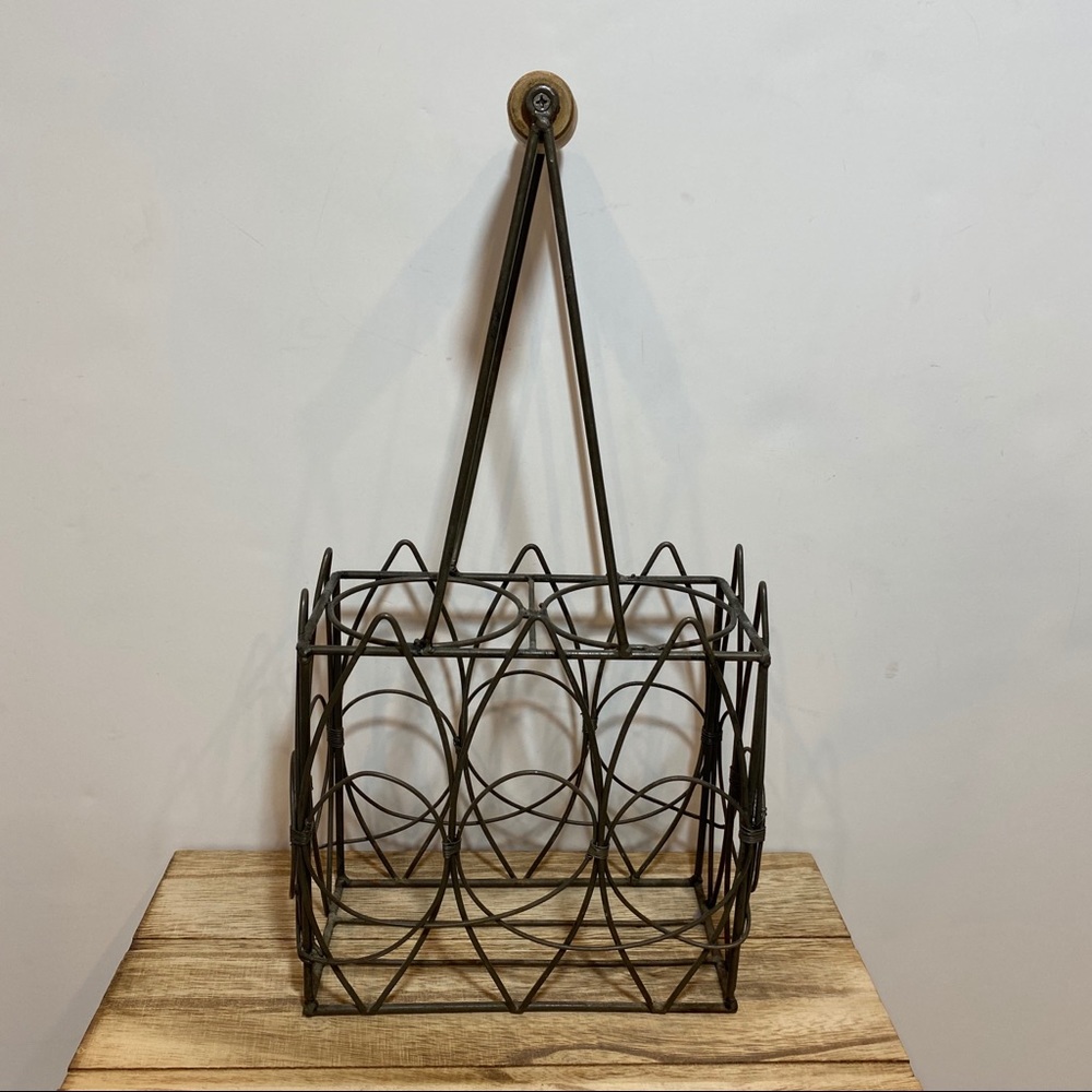 Pottery Barn French Farmhouse Wire Wine Caddy